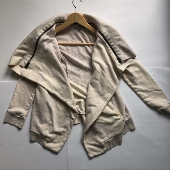 ALL saints open sweater with zip shawl beige tie dye - Picture 3 of 12